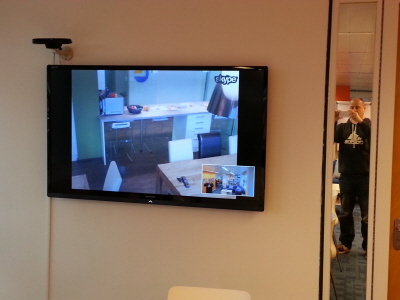 Large Screen Video Window between Offices