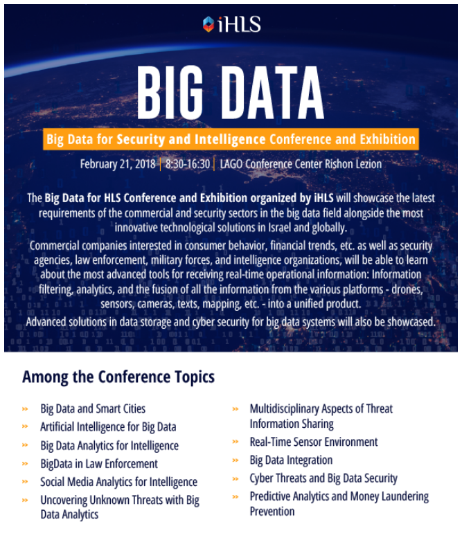 The Sixth Big Data Conference for Security and Intelligence Thomas J