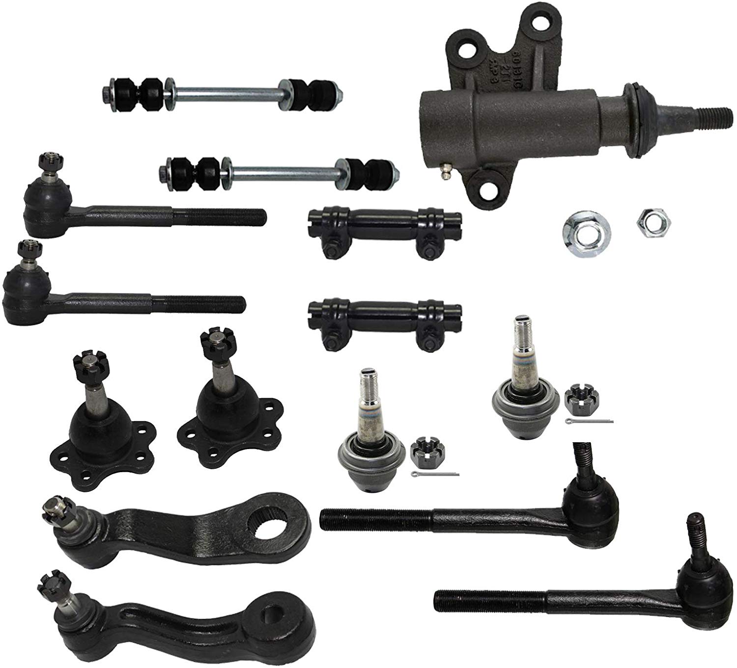 15PC Front Upper Lower Ball Joint, Sway Bar and Inner Outer Tie Rod Kit