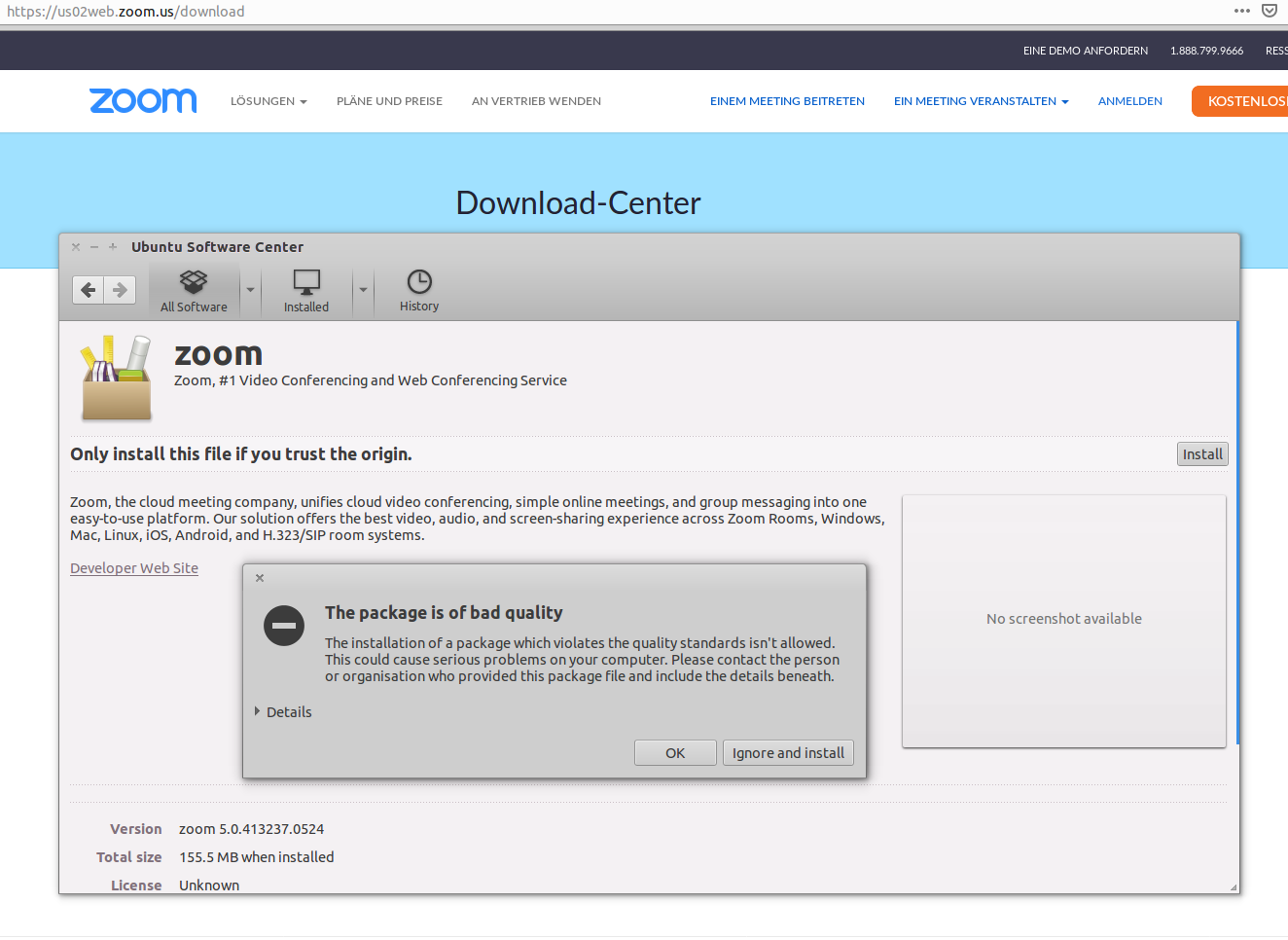 Zoom “The installer package is of bad quality.” Thomas J. Ackermann
